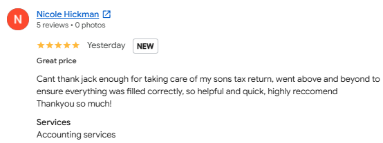Google Reviews background – home office design with five gold stars showing Edge Accounting’s 5-star rating.